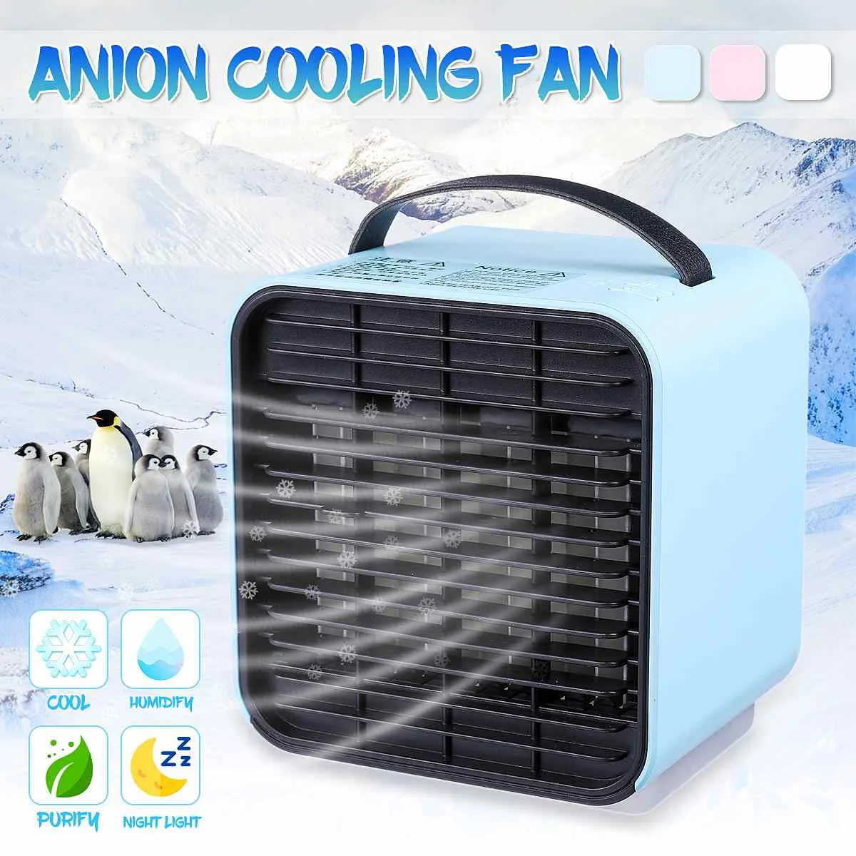 

Newest Mini USB Portable Air Conditioner Electric Fan Humidifier Purifier Desktops Household Negative ion Air Cooler Cooling Fan