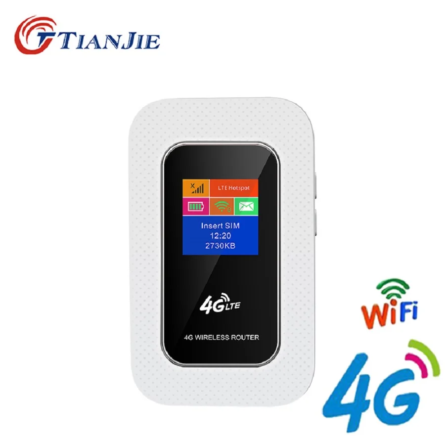 

TIANJIE Unlocked MINI Portable Pocket Wireless Router Mobile WiFi Hotspot 3G 4G WiFi Router with SIM Card Slot for TDD FDD WCDMA