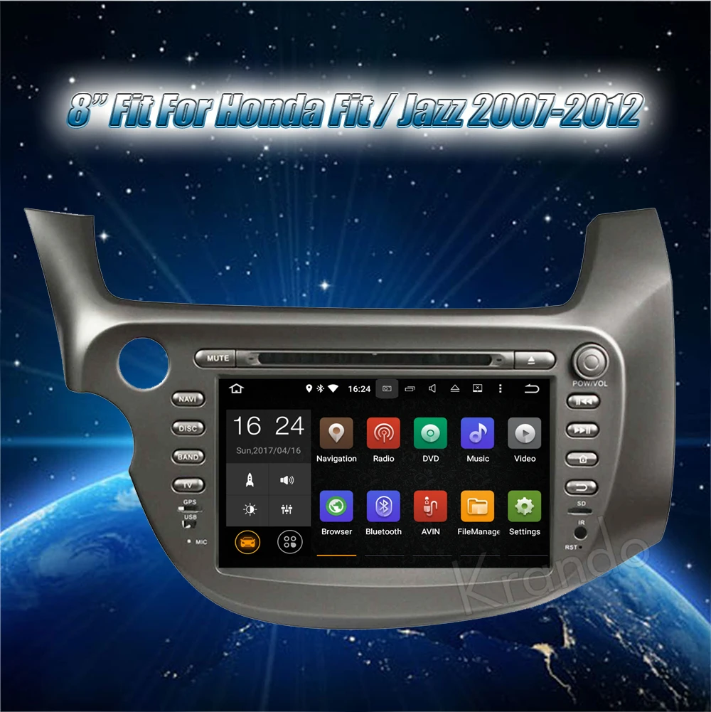 Krando honda fit jazz 2009-2013 android car radio gps navigation system multimedia player (2)