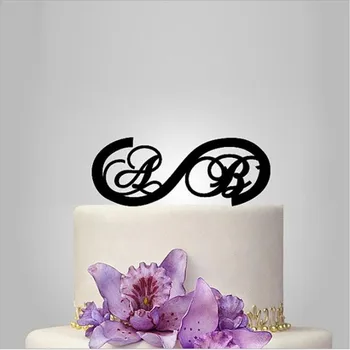 

Personalized Custom Initial Wedding Cake Topper with Monogram Symbol, Unique Letter Design Cake Toppers for Wedding Decoration