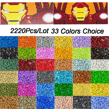 

2220Pcs/lot MOC Brick 1x1 Plate Parts 33 Colors Choice Make QR Code & MOC Designers Blocks DIY Toy Kid Compatible with 3024