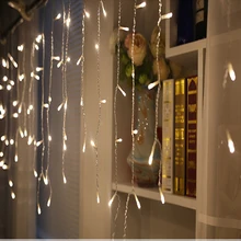 String lights Christmas outdoor decoration 5m Droop 0.4-0.6m curtain icicle string led light Garden Party EU 220V With Connector