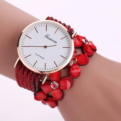 Новые женские часы geneva модный браслет relogio Мода Досуг для женщин s кварцевые часы браслет Кристалл бриллиантовые Наручные часы - Цвет: H