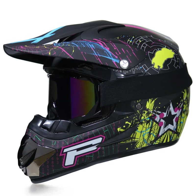 Motorcycle Helmet ATV Road Cycling Motocycle Helmet Adult S/M/L/XL With Mask+Goggles+Glove