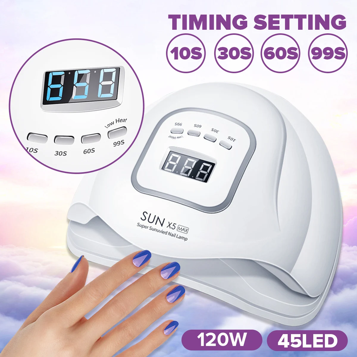 

Portable SUNX5 MAX UV Lamp LED Nail Lamp 120W 45 LED Nail Dryer Sun Light For Manicure Gel Nails Lamp Drying