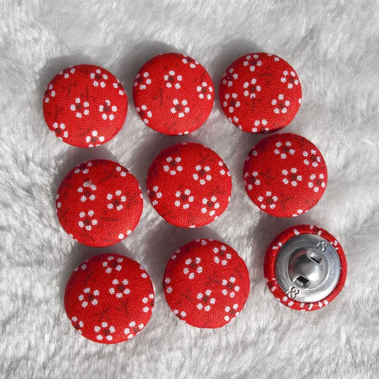 Free shipping 100pcs/lot 20mm 2cm cotton prints diy fabric cover button