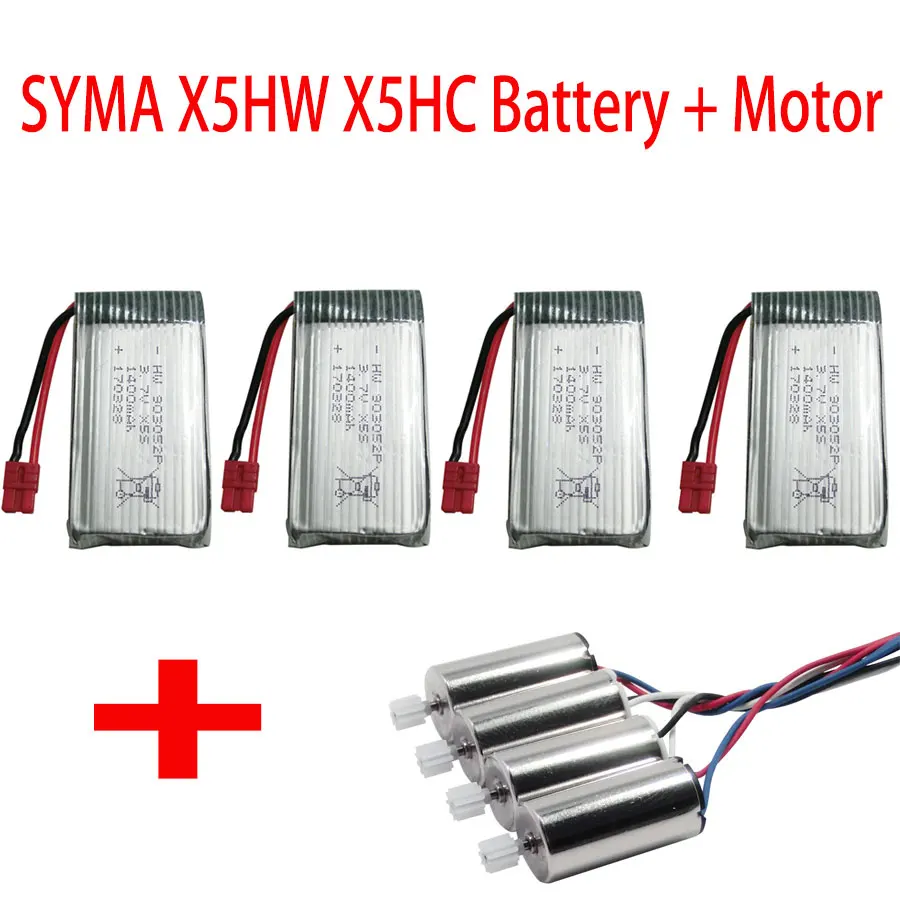 SYMA X5HW Battery And Main Motor For X5HC X5HW Remote Control Helicopter Drone Spare Parts Accessories 1400 MAH Li-po Batteries charging cable 1 for 5 battery charger for syma x5hw x5hc rc drone accessories spare parts helicopter quadcopter kits