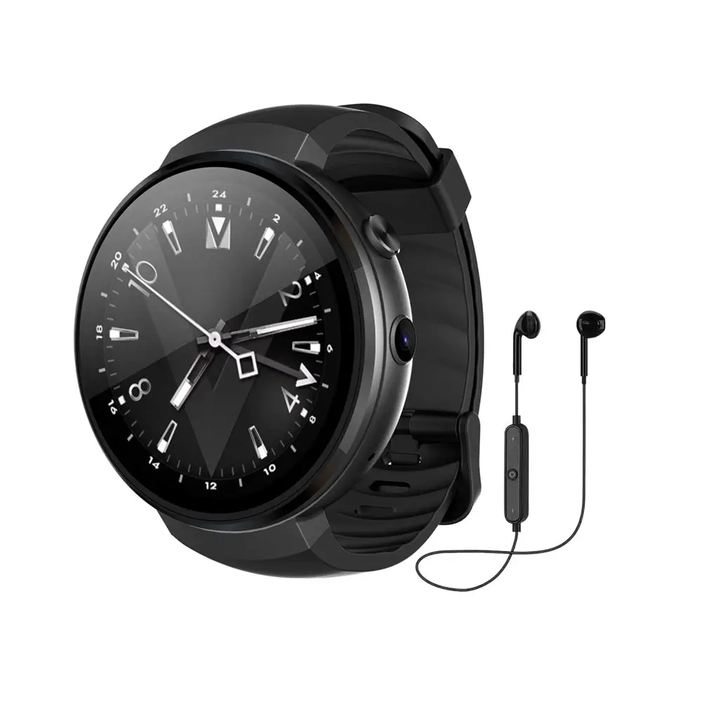 black add headset 4G Смарт часы S9 Android 7,0 Встроенная память 16G+ RAM1G 580 мА/ч, gps WI-FI вызова умные часы монитор сердечного ритма шагомер для xiaomi huawei PK S3 - Цвет: black add headset