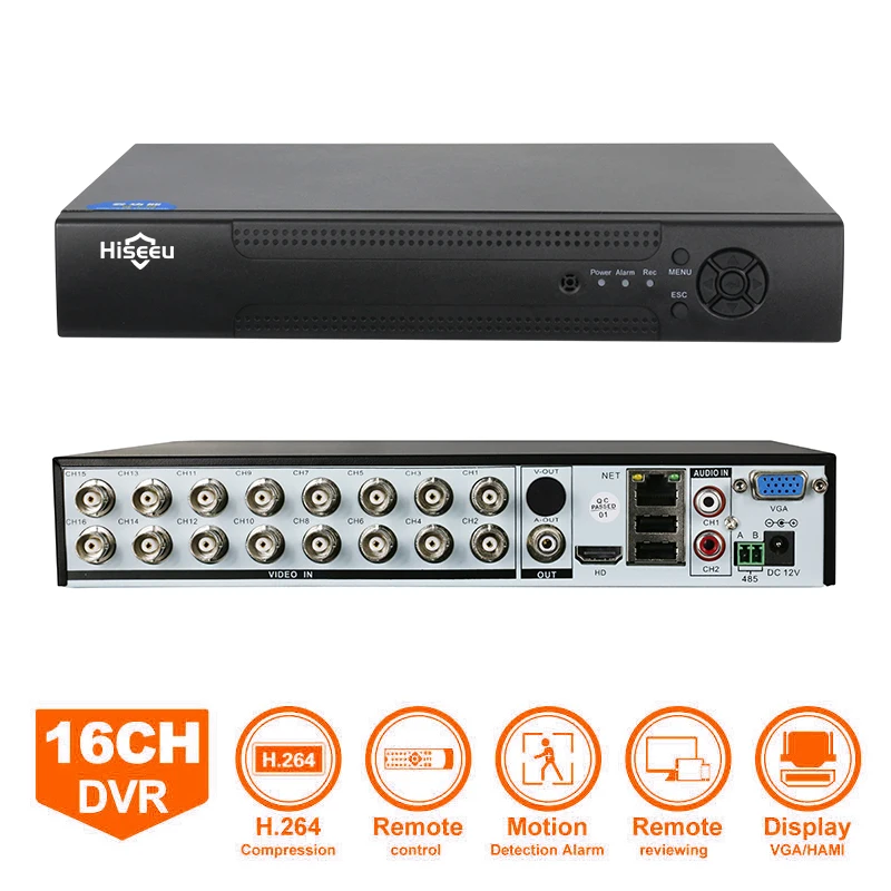  16CH 5in1 AHD DVR supporto CVBS TVI AHD Analogico Telecamere IP HD P2P Cloud H.264 VGA HDMI video r