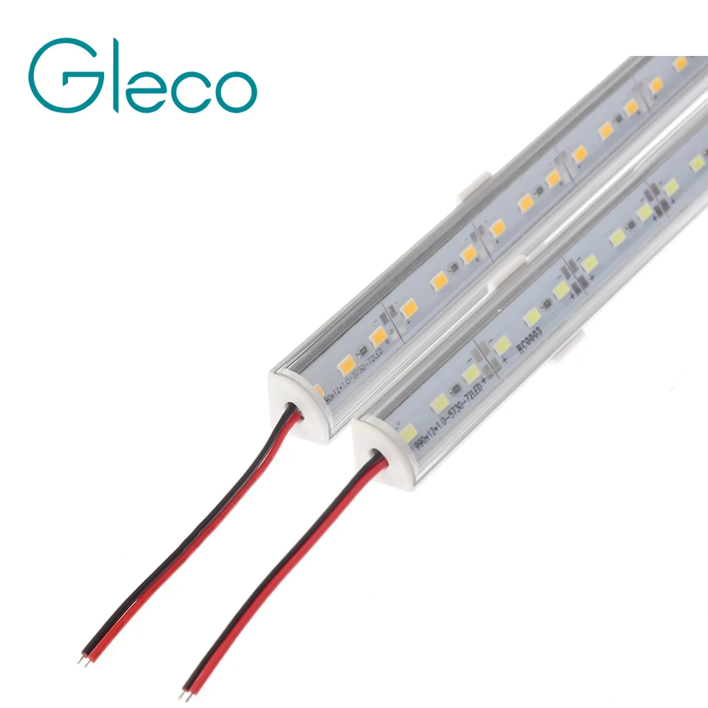 2PCS DC12V 90 degree Wall corner LED Bar Light 5730 5630 36 LED 50CM V