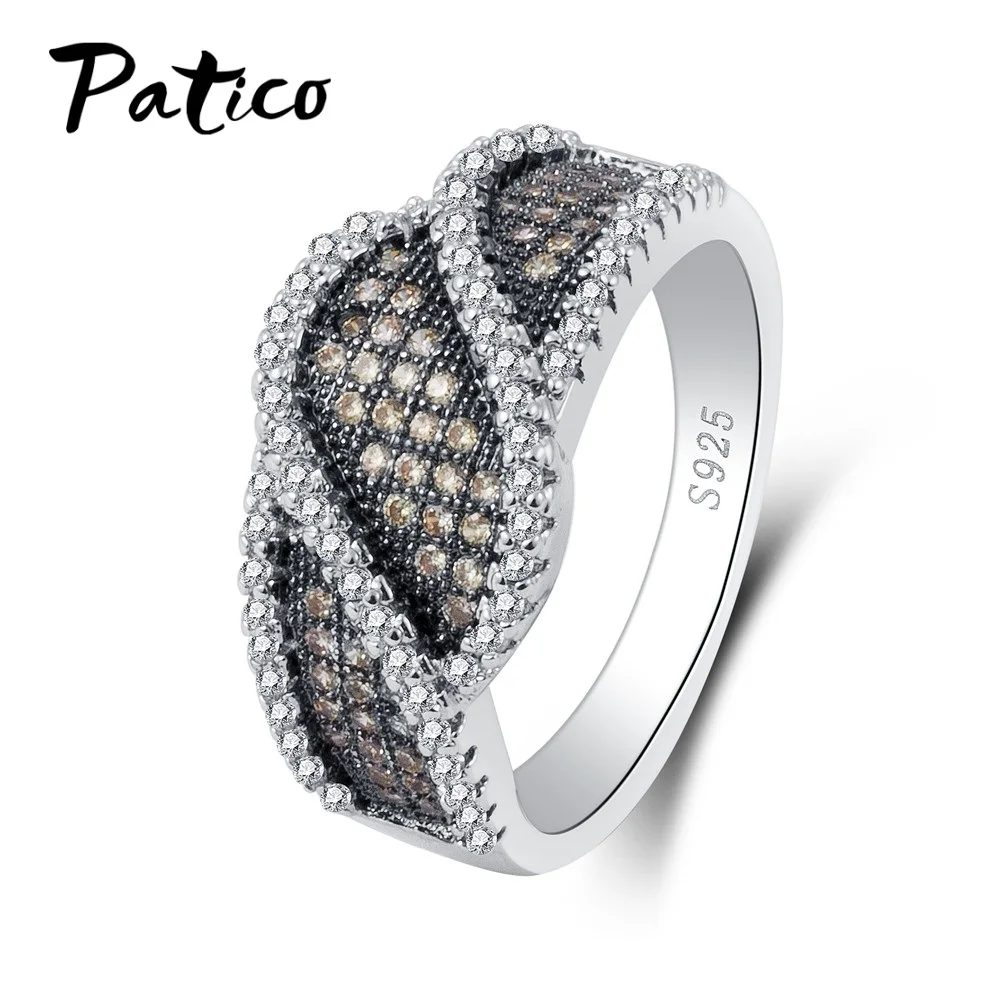 

PATICO Circle Ring CZ Finger Rings Champagne /Black Color Micro Pave Cubic Zirconia Wide Fashion Jewelry Wholesale Rings