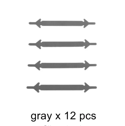 16 шт./лот и 12 шт./лот аксессуары для обуви Новинка шнурки для обуви унисекс эластичные силиконовые шнурки резиновый шнурок N067 - Цвет: B-gray-12pcs
