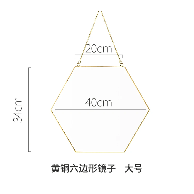 Скандинавское минималистичное Золотое Латунное шестигранное зеркало геометрической формы для ванной комнаты зеркало для макияжа LO611239 - Цвет: C