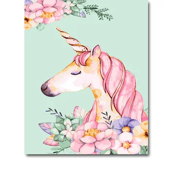 

DIY Painting By Numbers Hand Paint Abstract unicorn Oil Pictures Pink Flower Kits Coloring Drawing Living Room Home Decor