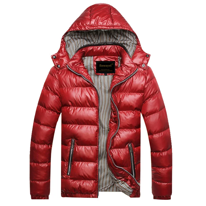 Autumn Winter Hooded Jacket Men Parka Quilted Padded