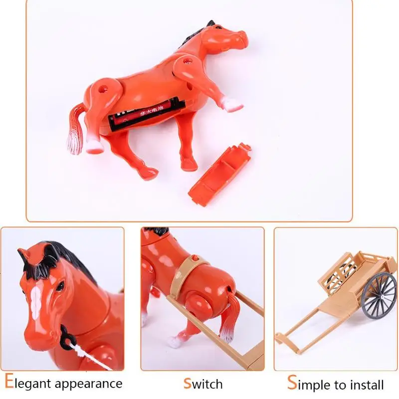 Электронные игрушки новинка игрушки электрическая маленькая лошадь-повозка детская игрушка