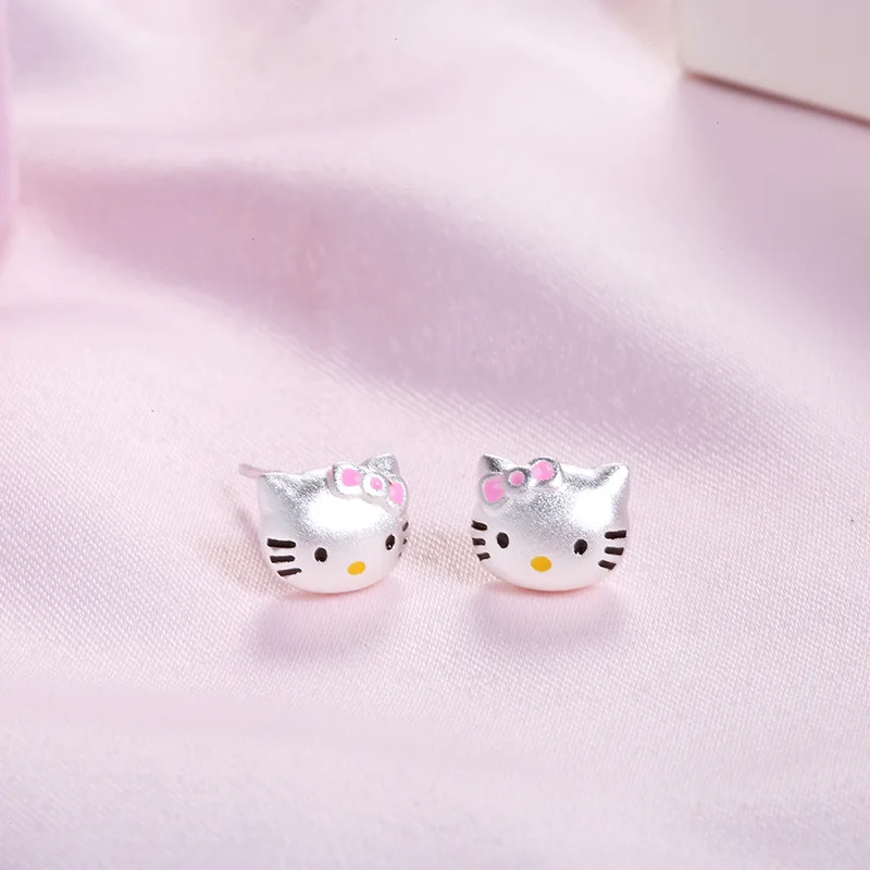 Buy Silver Color Cat Earrings for Women Girl Child
