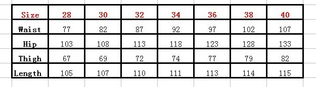 SIZE CHART