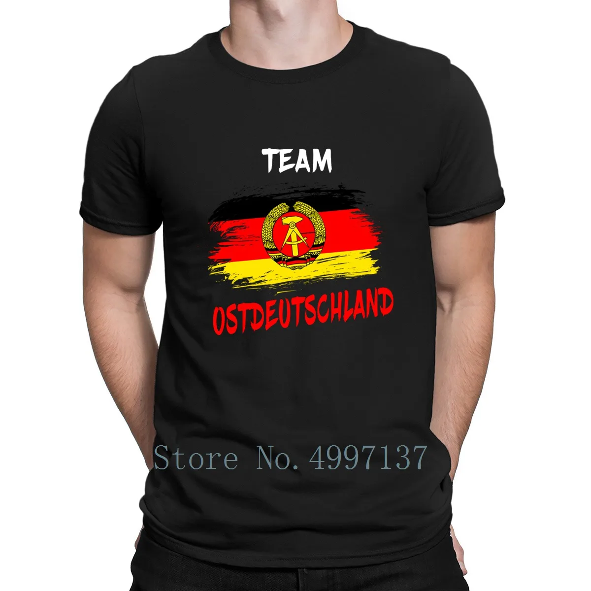 Team Ostdeutschland East Germany T Shirt Pictures O-Neck Tee Pattern Building Designing Spring Autumn Cute | Мужская одежда