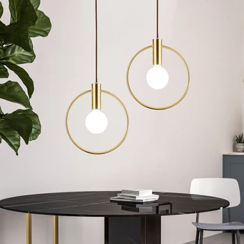 

Decorative Round Pendant Lighting For Shop Modern LED Pendant Lamp For Dinning Room Nordic Drop Light For Kitchen