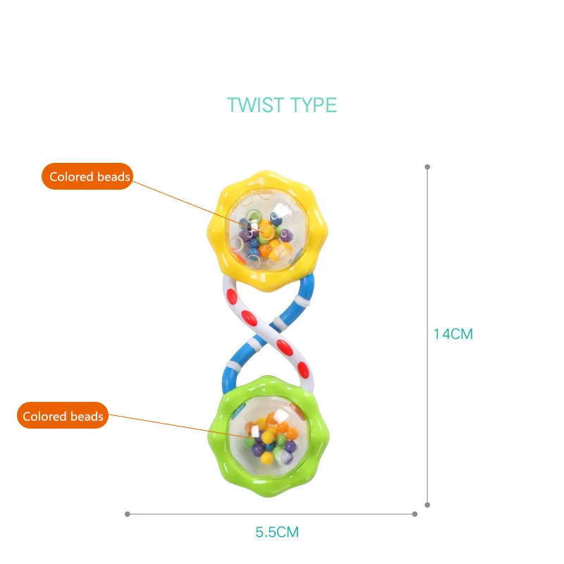 Детская погремушка игрушка интеллект захватывающие десны пластик ручной Колокольчик погремушка забавные развивающие мобильные игрушки подарки на день рождения - Цвет: I04402