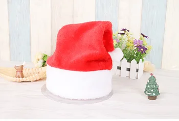 

60pcs Plush Santa Hat Adult Child Christmas Party cap celebration grand event favors gift red festive supplies wen4824