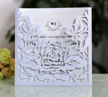 

10 Vertical Laser Cutting Invitation Card Set European Wedding Groom Bride Invitation Large Business Card