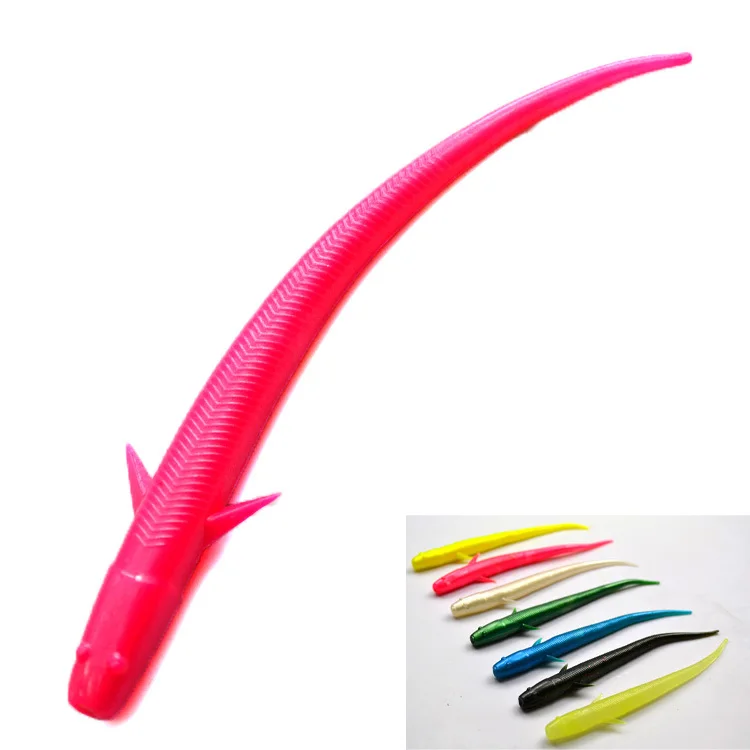 

E1206 100pcs Sharp tail soft loach fishing lure soft worm bait wholesale 50 small size + 50 big size