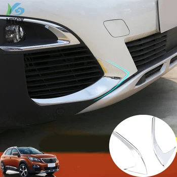 

For Peugeot 3008 3008GT 2017 2018 ABS Bright Chrome Front Head Fog Light Foglight Lamp Eyelid Eyebrow Cover Trim 2Pcs