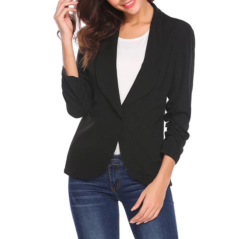 

OL Style Women Solid Office Blazer Females Casual Suit Womens Single Button Slim Jacket Female Top Coat female s-2xl WS9307E