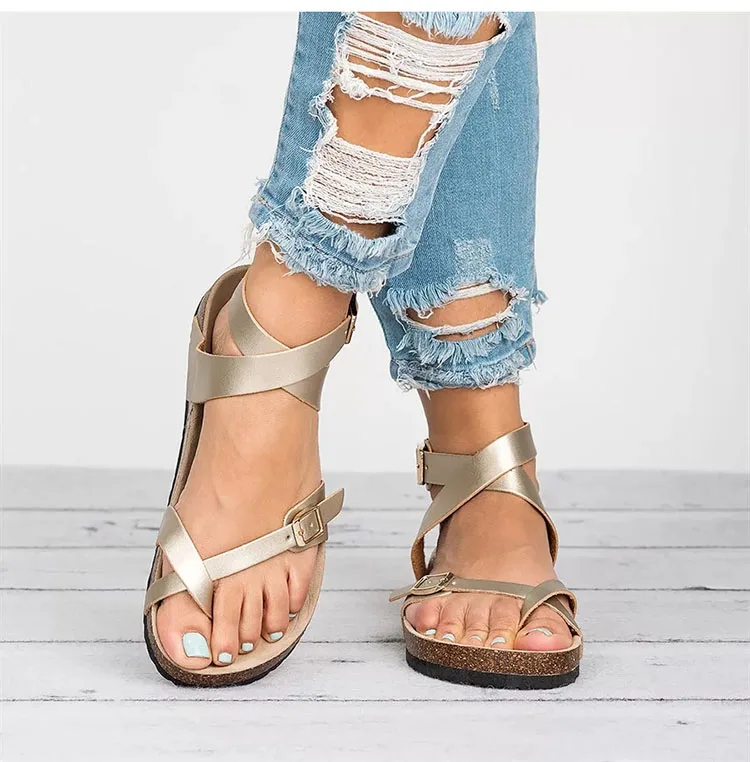 

ADISPUTENT 2019 Shoes Woman Sandals Casual Flip Flop Ladies Sandals Cross Flat Beach Shoes Summer Shoes Woman Chaussures Femme