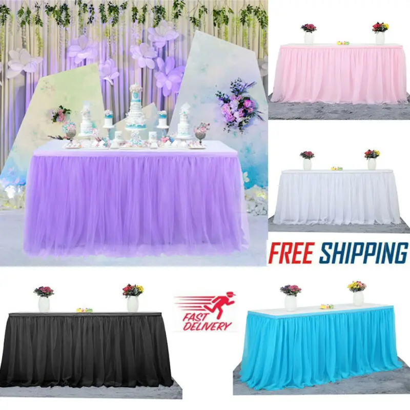 

5 Colors Tutu Skirt tulle Tableware Wedding Birthday Party Table Cloth Favordd Table Skirt 2019 New