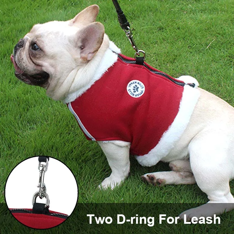 MySudui Small Dog Harness Vest With Lead French Bulldog Puppy Harness And Leash Reflective Winter Dog Clothes Pet Coat Vest Warm (3)