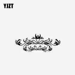 YJZT 15,2 см * 6,1 см Креативный дизайн цветок и ротанга виниловая наклейка на машину наклейка черный/Серебряный C23-1020