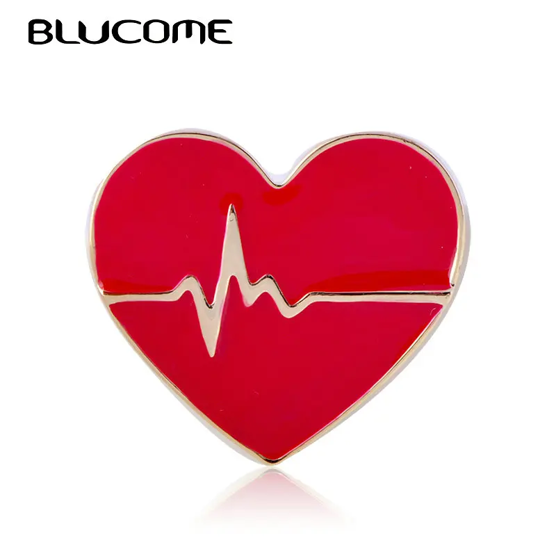 Брошь в форме сердца Blucome красная эмалированная брошь сердечка корсажный значок