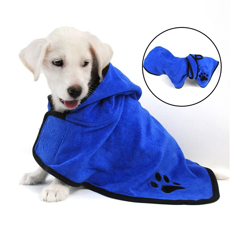 Pet Dog Clothes for Dogs Cats Warm Absorbent Dog Towel Puppy Kitten
