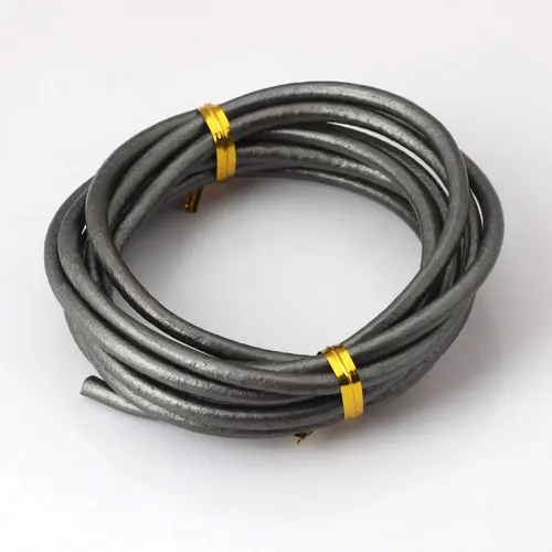 OlingArt 4 мм 2 м круглый шнур из натуральной кожи/провода DIY Коричневый Черный шнуры для женщин серьги браслет колье ожерелье ювелирных изделий - Цвет: 4MM 003 2M