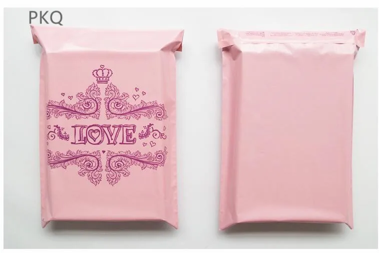 28x42 см Love Express сумка розовая самоклеющаяся Курьерская сумка пластиковый поли курьерский конверт Водонепроницаемая сумка 100 шт
