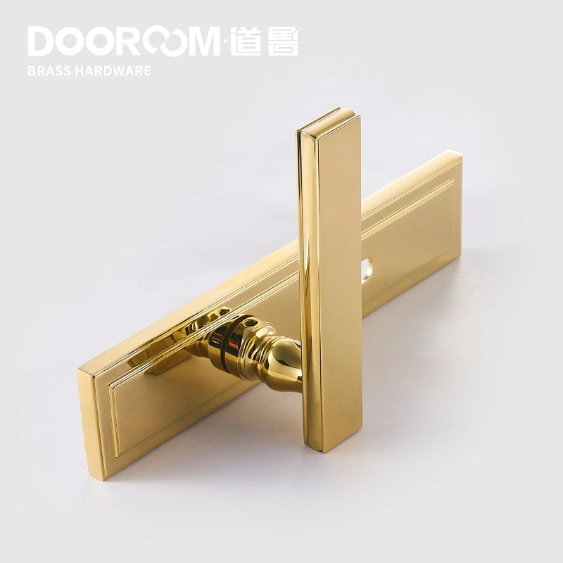 Dooroom Brass Door Lock Set Gold Modern HK American Villa Interior Room Bedroom Bathroom Dummy Door Lever Split Handle Pull