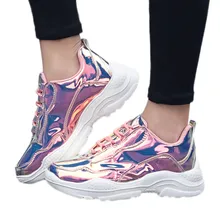 CHAMSGEND/Женская обувь; трендовая цветная спортивная обувь на толстой нескользящей подошве; повседневная обувь на плоской подошве; дышащая модная прогулочная обувь
