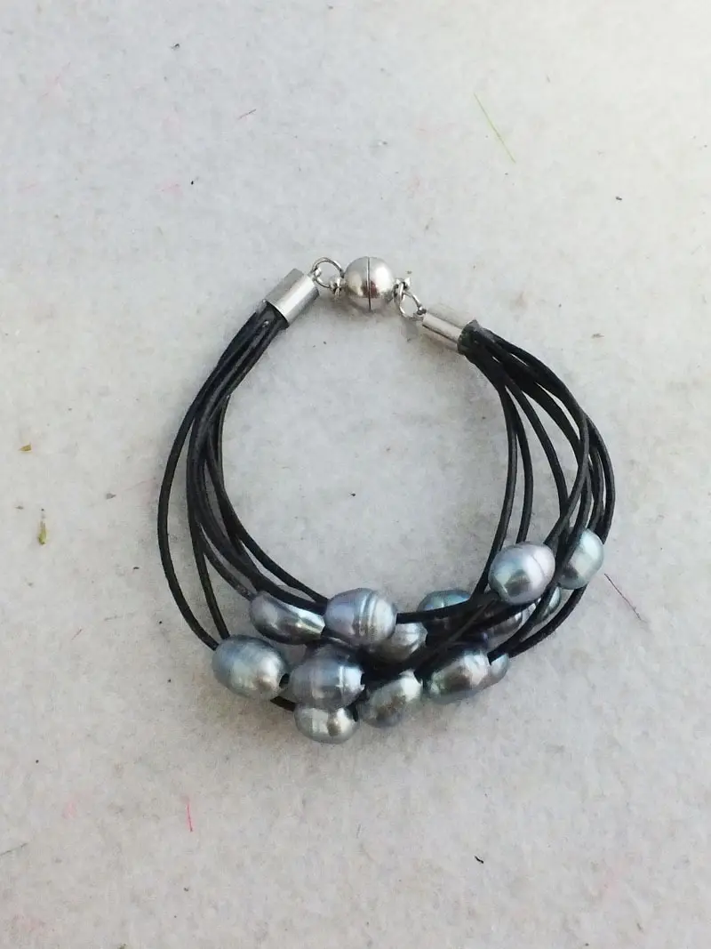 Fashion Beautiful High Quality Pearl Leather Bracelet  Wholesale 10pcs/lot