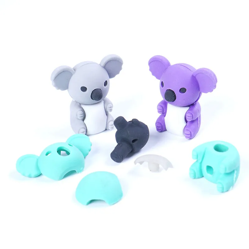 1 шт., креативное мультяшное милое животное коала, резиновый ластик/канцелярские принадлежности для детей, студентов/Подарочная игрушка, ластик, канцелярские принадлежности