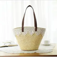 Модная Летняя женская сумка, прочные плетеные соломенные пляжные сумки, женская льняная тканая сумка-мешок, Повседневная Сумка-тоут, сумки из ротанга