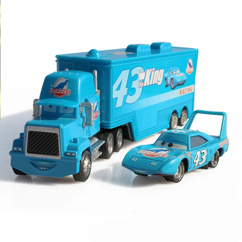 Disney Pixar Cars 2 3 игрушка Молния Маккуин Джексон шторм Мак UncleTruck King 1:55 литой металлический игрушечный автомобиль Детский подарок на день рождения - Цвет: The King Uncle(2pcs)