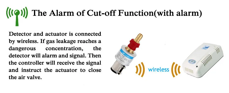 Кухня охранной сигнализации JA 8801 Многофункциональный бытовых газовых предохранительный клапан газ Беспроводной детектор для LPG оборудования