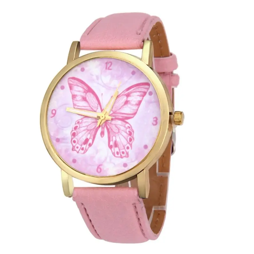 

9s & cheap Fashion Butterfly Pattern Leather Band Analog Quartz Vogue Watches #25809 High Quality Watch Ap 11