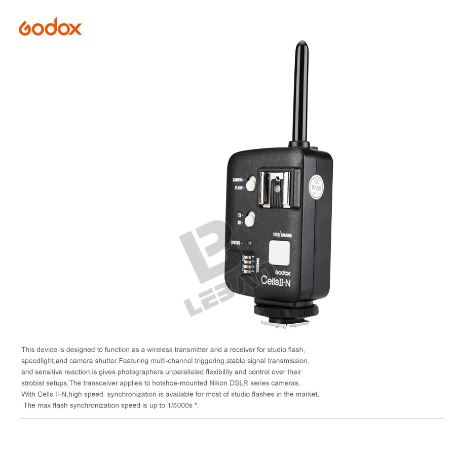 Godox wireless Cells-II Flash Trigger 1/8000 скорость дистанционного беспроводного стробоскопа студийная вспышка Speedlite Trigger для Nikon