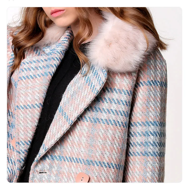 CMAZ женский верхняя одежда зимняя одежда мода теплые шерстяные смеси женский элегантный двубортный шерстяное пальто MX18D9679