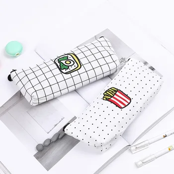

1pcs simple French fries canvas pencil bag stationery ideas simple fast food personalized stationery bag bag