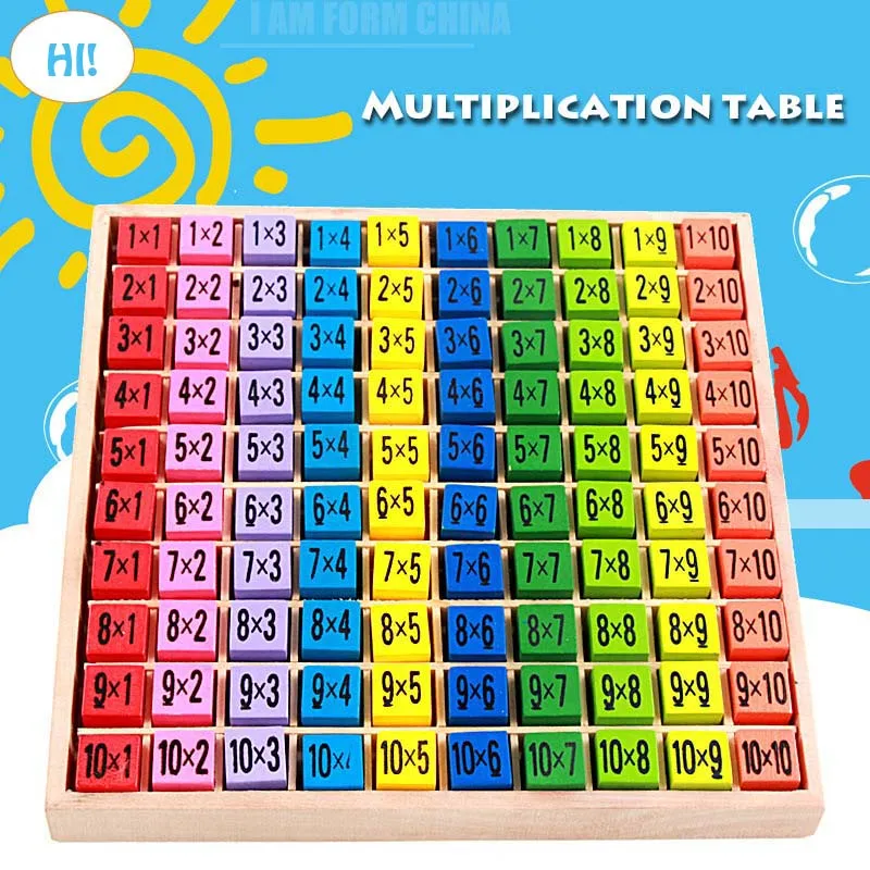 Baby wooden math Toys 99 Multiplication Table Math Toy 10